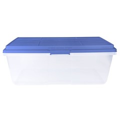 2 Pack Hefty HI-RISE 113 Qt Large Storage Bins Clear Plastic Latching Lid