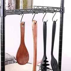 2.4 Inch Black Carbon Steel S Hooks – Ideal for Closet, Kitchen & Garden Use