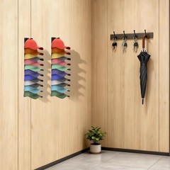 Hat Organizer for Baseball Caps, 2 Pack Wall Mounted Cap Storage Display Holder