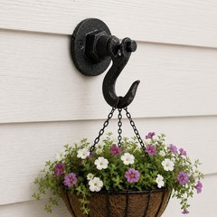Black Industrial Swivel Clevis Eye Wall Hook Heavy Duty Cast Iron Antique Design