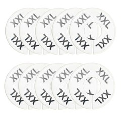 10 pcs Rack Divider Size XXL XX-Large White Round Ring Sizing Hanger Retail Supp