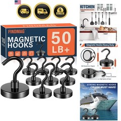 Magnetic Hooks Heavy Duty, 50lb+ Strong Magnetic Hooks for Cruise Cabins, Hea…