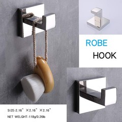 Bath Towel Hooks Polished Chrome, 4 Pack Stainless Steel Robe Coat and Clothe…