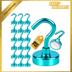 Magnetic Hooks Heavy Duty 30Lbs Neodymium S Hooks for Office Kitchen Garage 20