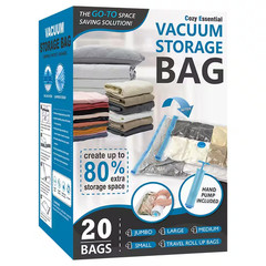20-Packs PA+PE Vacuum Storage Bag, Space Saver Bags Compression for Comforters a