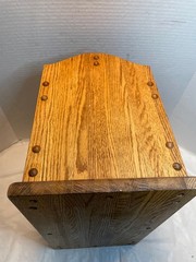 Vintage Oak Wood Magazine Rack Holder Stand Newspaper Record Vinyl 18.5x10x15