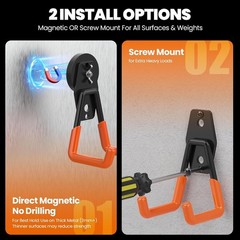 4 Pack Large Heavy Duty Magnetic Hook Extra Strong Magnetic Garage Hooks Big …