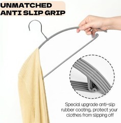 30-Pack Gray No-Bump Metal Hangers for Suits & Coats
