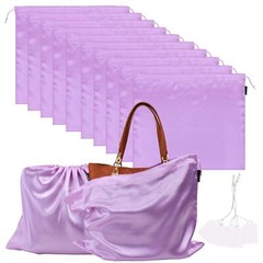 10 Pack Silk Dust Cover Storage Bags for Purses Handbags, 23.6 x 19.6 Inch