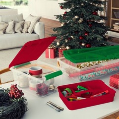 14.5qt. Latchmate Bow Storage Box Case Container Station Holiday Recollections