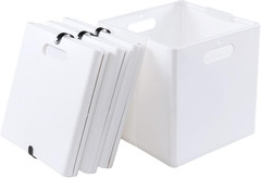 Collapsible 4-Pack White Storage Cube Bins for Organizing Toys and More