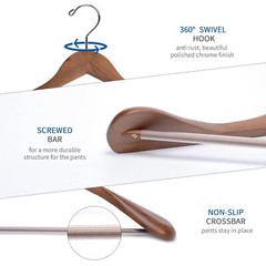 Luxury Wooden Suit Hangers 6 Pack Wood Coat Hangers Jacket Outerwear Shirt Hange