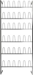 Wall Mounted Black Metal 36 Hook Shoe Rack / 18 Pair Entryway Shoe Storage Stand