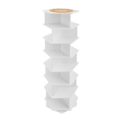 7-Tier Rotating Shoe Rack Tower 360° Spinning Shoe Display Carousel White