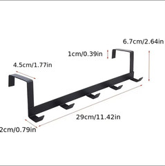 Heavy Duty Over Door Hook Rack 5 Hooks Adjustable Hanger for Coats Hats Towels