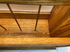 Vintage Oak Wood Magazine Rack Holder Stand Newspaper Record Vinyl 18.5x10x15