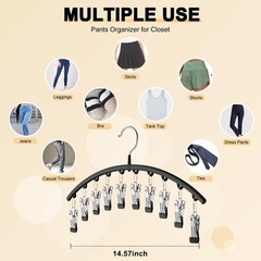 Volnamal Legging Organizer for Closet 2 Pack Metal Yoga Pants Hangers w/10 Clips