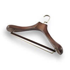 Professional Suit Hanger Solid Oak Wood 3 Inch Wide Shoulders | Heavy Duty