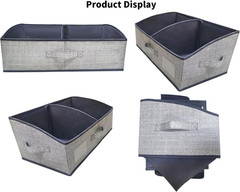 3 Pack Foldable Trapezoid Storage Bins for Clothes, Toys & More – Dark Grey