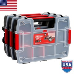 Storage Organizer Small Parts Organizer 3-Packs with 10-Compartments Lid