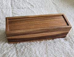 LIPPER INTERNATIONAL SOLID WOOD WALNUT STORAGE/ORGANIZER BOX WITH LID-12.5″ x 4″