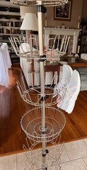 Revolving SHOE TREE Floor to Ceiling 36 Pair + Basket Footwear Carousel Storage