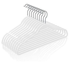 50 Pack Slim Plastic Hangers 17.7 Inch Non Slip Heavy Duty White