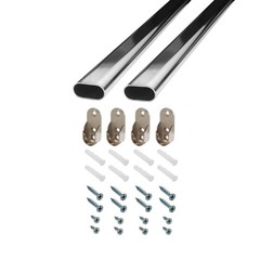 Outwater 30″ Steel Oval Closet Rod Kit Polished Chrome w/ Hardware (2 Pack)