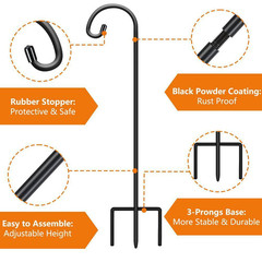 32 In. Wrought Iron Black Shepard’S Hooks (4-Pack)
