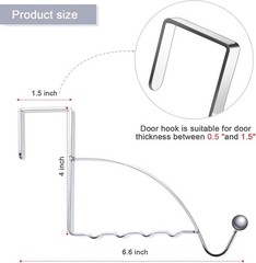 2 Pcs Over The Door Hooks Multipurpose Hanging Storage for Clothes Coats Towels
