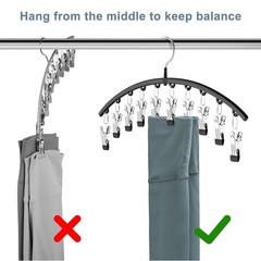Volnamal Legging Organizer for Closet 2 Pack Metal Yoga Pants Hangers w/10 Clips