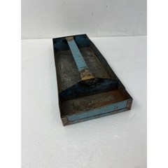 Vintage Blue Metal Tool Tray w Handle Caddy Planter Rustic Shabby Industrial Old