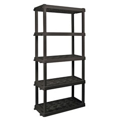 Hyper Tough Plastic Storage Shelves Garage Shelving Unit 5-Tier 73.80″H x 17.75″