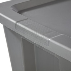 Sterilite 30 Gallon Plastic Storage Tote Bin with Snap-On Lid Gray, 2 Pack