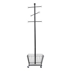 Movable Clothing Rack, 15.7*66in Metal Coat Rack Tree With Storage Basket & Rods