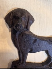 Cast Iron Dog Wall Coat Hook, Double Hook, Matte Decorative Traditional