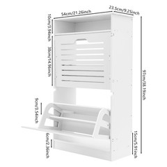 Shoe Cabinet With 2 Flip Drawers Shoe Shelves Shoe Storage Organizer Entryway