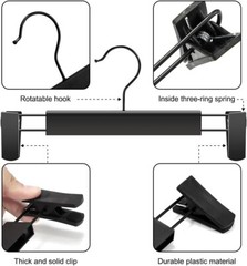 10-60 Pack Adjustable Clip Clothes Pants Hanger Trousers Skirt Dress Slack Rack