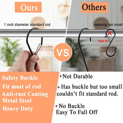 4 Inch 16 Pack Large S Hooks for Hanging with Safety Buckle,Heavy Dutys Hooks fo