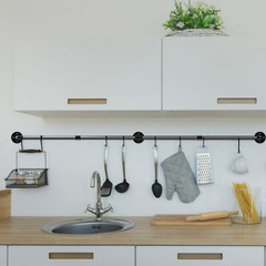71“ Clothing Rack Wall Mount Clothes Rail Garment Hanger Bar Laundry Drying Rack