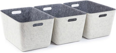 Stylish 3-Pack Medium Tall Storage Bins – Eco-Friendly Felt Design
