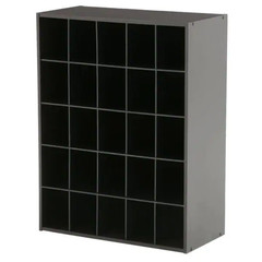 Stackable 25-Cube Storage Organizer Espresso Wood 32 in. H x 24 in. W x 12 in. D