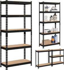 4 PCS 5-Tier Utility Metal Storage Racks Shelves Garage Shelving Unit