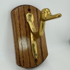 Vintage Solid Brass Mid-Century Modern Wall Mount Duck / Goose Coat / Hat Hook