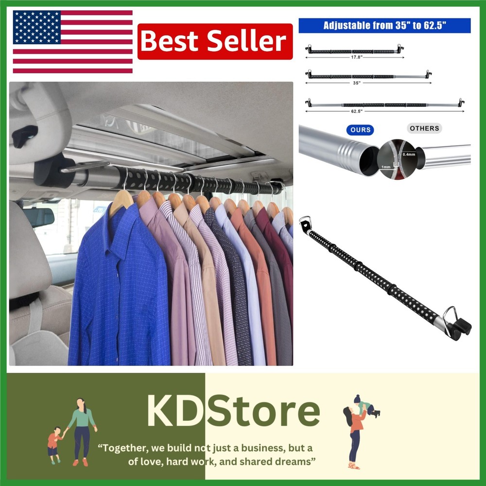 Universal Fit Car Clothes Hanger Rack – Heavy Duty, Easy Installation, Portable