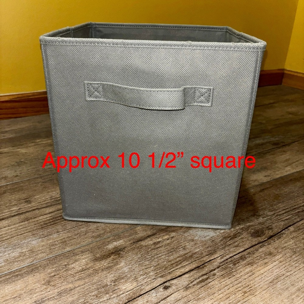 Set Of 6 Gray Fabric Storage Cubes – 11x11x10 Inches – Organization, Foldable