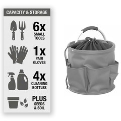 Cleaning Caddy Organizer Bag with Handle Waterproof Oxford Cloth Storage Gray
