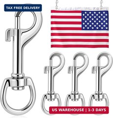 4Pcs Flag Clips Swivel Snap Hook – 2.72″ Metal Clips Heavy Duty for Flagpole Rop