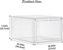 Durable Clear Plastic Storage Bins with Lids, 6 Count, Elegant Magnetic Closure