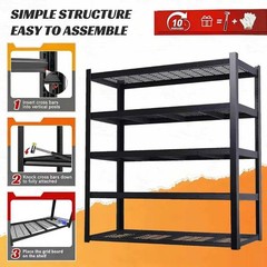 72″ Adjustable Double Heavy Duty Metal Layer Column Garage Shelving Rack 3000lbs